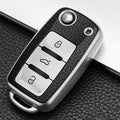 1pc Car Key Case, Key Fob Cover, Silvery