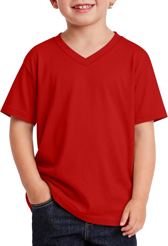 Toddler and Baby Boys Oversized T-Shirt, V Neck Short Sleeve Loose Fit Casual Tee Summer Soft Top for 18 Months-5T
